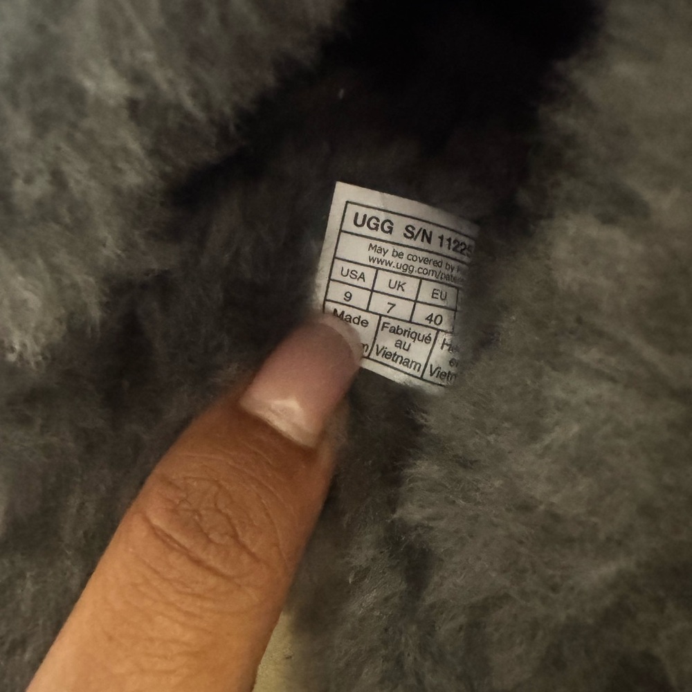 UGG Charcoal Gray Shearling Platform Slippers - image 3